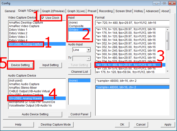 AmaRecTV Device Tab