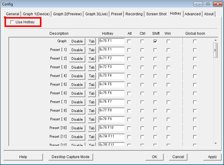 AmaRecTV Hotkey Tab