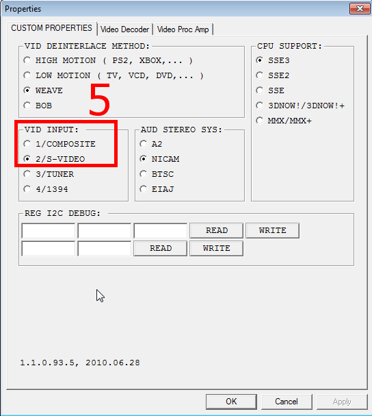 GV-USB2 Custom Properties